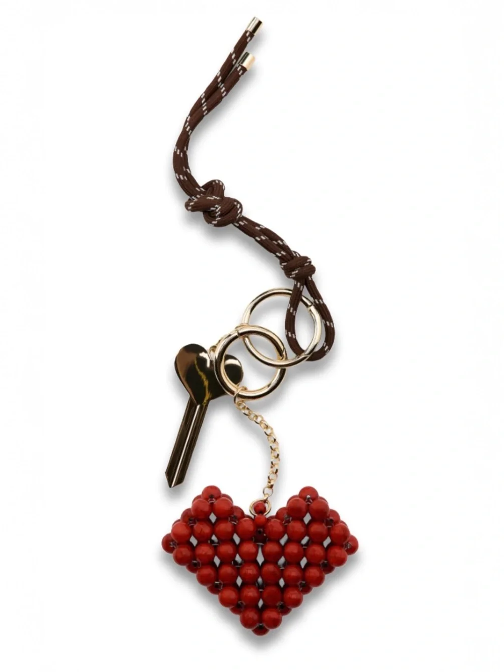 Zara Heart and Key Multi Charm Keyring